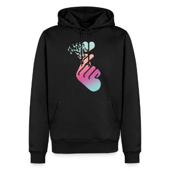 Kpop Heart Korean Popmusic K-Pop - Männer Premium Bio Hoodie - Schwarz - Vorne - Nico (187cm)