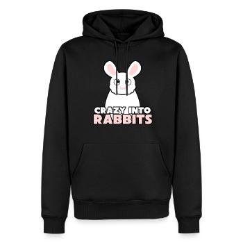 Hase Kaninchen Hasen - Männer Premium Bio Hoodie - Schwarz - Vorne - Nico (187cm)