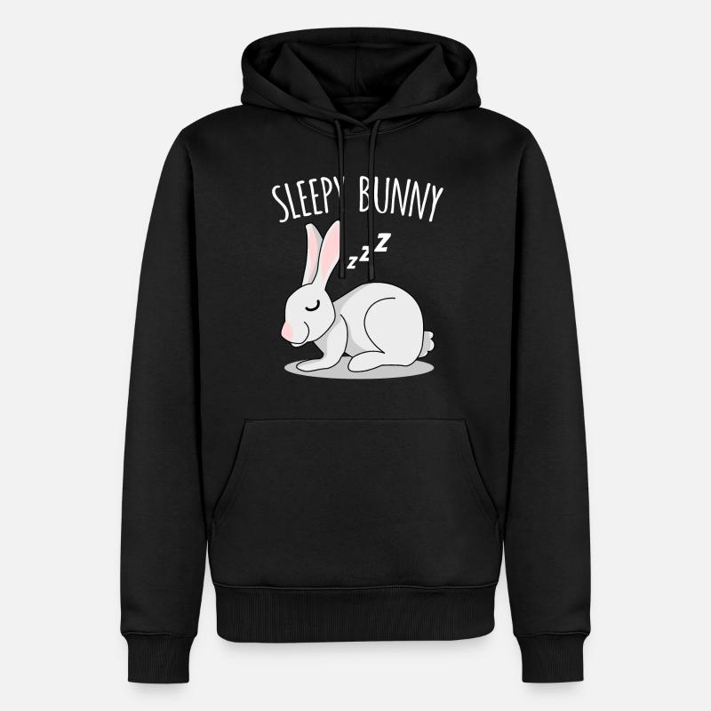 Lapin Lapin endormi - Sweat à capuche Premium bio Homme - noir