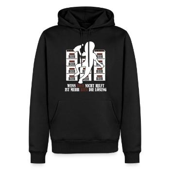 Mehr Bier Witz Bierbrauer Vatertag - Männer Premium Bio Hoodie - Schwarz - Vorne - Nico (187cm)