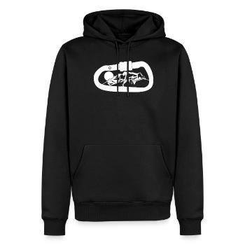 Montagnes Zugspitze Carabiner Alpinisme - Sweat à capuche Premium bio Homme - noir - Devant - Nico (187cm)