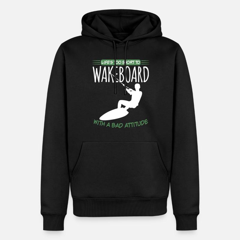 Wakeboarder Wakeboarding Wakeboard - Männer Premium Bio Hoodie - Schwarz
