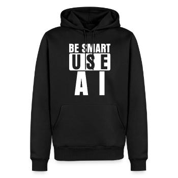 Artifical Intelligence Joke Admin - Männer Premium Bio Hoodie - Schwarz - Vorne - Nico (187cm)
