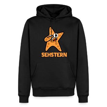Seestern Sehstern Wortspiel Seesterne - Männer Premium Bio Hoodie - Schwarz - Vorne - Nico (187cm)
