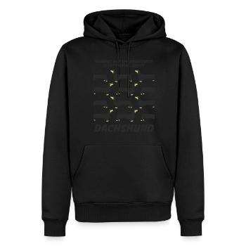 Dachshund Witz - Männer Premium Bio Hoodie - Schwarz - Vorne - Nico (187cm)