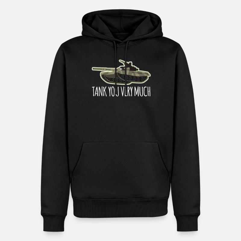 Panzer Spruch Kampfpanzer Panzerfahrer - Männer Premium Bio Hoodie - Schwarz