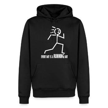 Running, Sprinting, Running - Men’s Premium Organic Hoodie - black - Front - Nico (187cm)