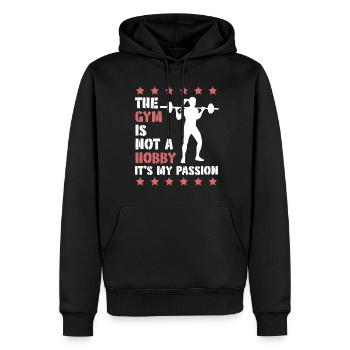 Fitness Sport Gym - Sweat à capuche Premium bio Homme - noir - Devant - Nico (187cm)