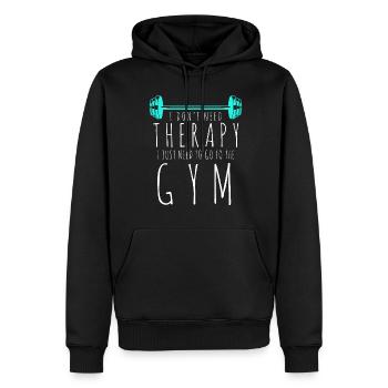Fitness Sport Gym Entraînement Musculation - Sweat à capuche Premium bio Homme - noir - Devant - Nico (187cm)