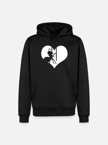 Fourmi cœur fourmis - Sweat à capuche Premium bio Homme - noir