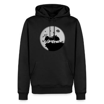 Fourmi devant la lune Fourmis - Sweat à capuche Premium bio Homme - noir - Devant - Nico (187cm)
