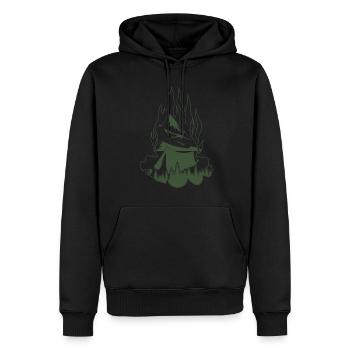 Feu de camp Randonnée en plein air Camping - Sweat à capuche Premium bio Homme - noir - Devant - Nico (187cm)