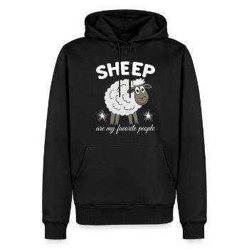 Moutons Moutons Berger Moutons - Sweat à capuche Premium bio Homme - noir - Devant - Nico (187cm)