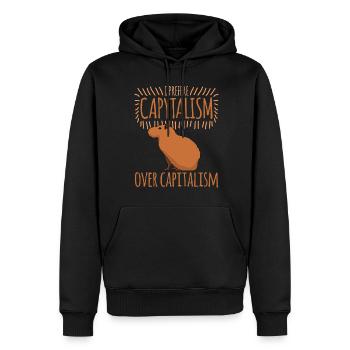 Capybara Capitalism Capybaras - Männer Premium Bio Hoodie - Schwarz - Vorne - Nico (187cm)