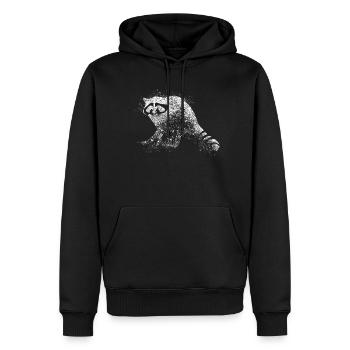 Raton laveur - Sweat à capuche Premium bio Homme - noir - Devant - Nico (187cm)
