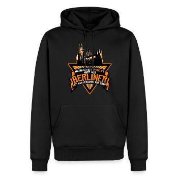 Berlin Spruch Berliner - Männer Premium Bio Hoodie - Schwarz - Vorne - Nico (187cm)