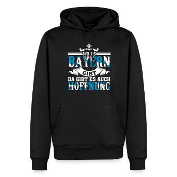 Bayern Witz - Männer Premium Bio Hoodie - Schwarz - Vorne - Nico (187cm)