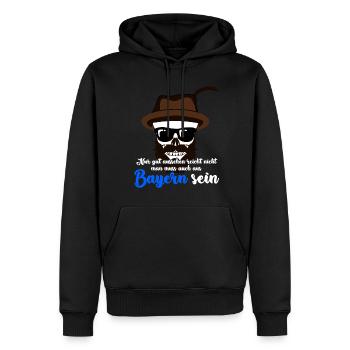 Bayern Hut - Männer Premium Bio Hoodie - Schwarz - Vorne - Nico (187cm)