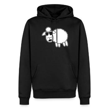 Schaf mit Sonnenbrille - Männer Premium Bio Hoodie - Schwarz - Vorne - Nico (187cm)