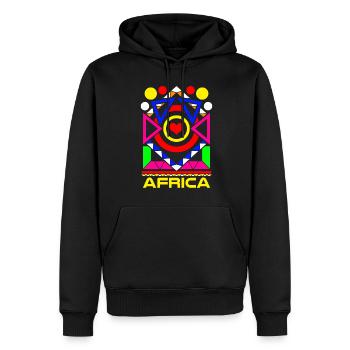 Afrique Coeur Africain - Sweat à capuche Premium bio Homme - noir - Devant - Nico (187cm)