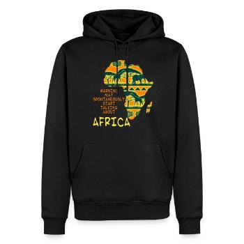 Safari en Afrique - Sweat à capuche Premium bio Homme - noir - Devant - Nico (187cm)