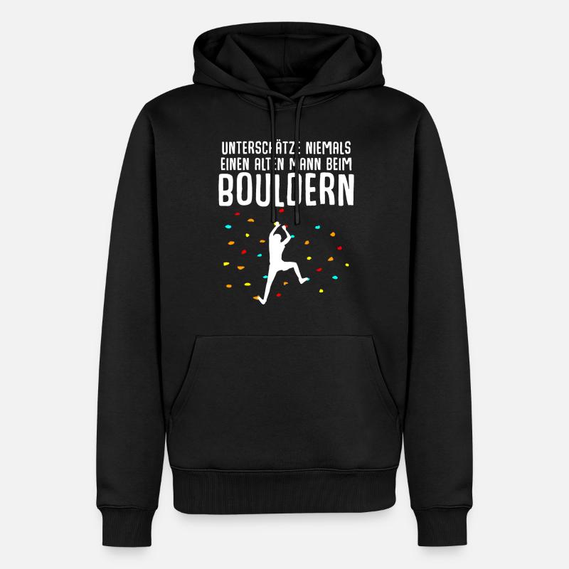 Bouldern Klettern - Männer Premium Bio Hoodie - Schwarz
