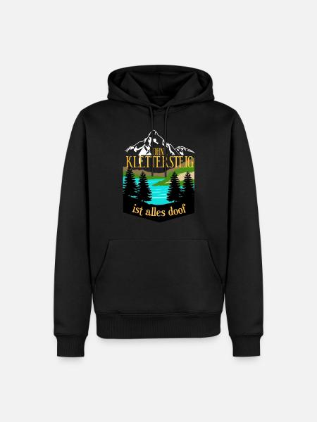 Klettersteig Bergsteigen Bergwandern - Männer Premium Bio Hoodie - Schwarz