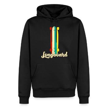 Longboard Longboarding Retro Longboarder - Männer Premium Bio Hoodie - Schwarz - Vorne - Nico (187cm)