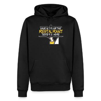 Restaurant Restauranttester Essen - Männer Premium Bio Hoodie - Schwarz - Vorne - Nico (187cm)