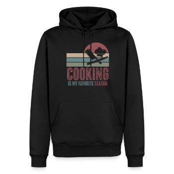 Chapeau de chef Cuisine Chef Chef Cuisine - Sweat à capuche Premium bio Homme - noir - Devant - Nico (187cm)