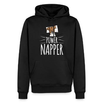 Chemise de sommeil pour chiens fatigués - Sweat à capuche Premium bio Homme - noir - Devant - Nico (187cm)