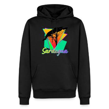 Sardinien Sardegna Retro Sardinia - Männer Premium Bio Hoodie - Schwarz - Vorne - Nico (187cm)