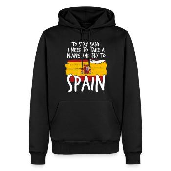 Urlaub in Spanien - Männer Premium Bio Hoodie - Schwarz - Vorne - Nico (187cm)