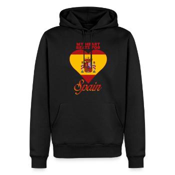 Espagne Amour espagnol - Sweat à capuche Premium bio Homme - noir - Devant - Nico (187cm)