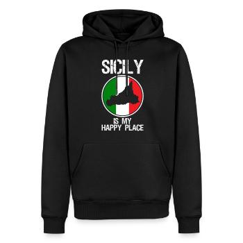 Sizilien Italien Flagge Sicilia - Männer Premium Bio Hoodie - Schwarz - Vorne - Nico (187cm)