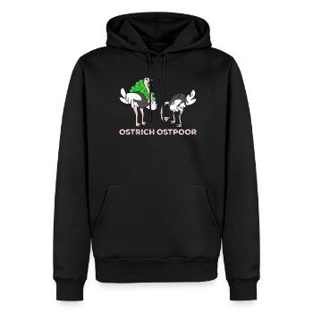 Ostrich and Ostpoor - Männer Premium Bio Hoodie - Schwarz - Vorne - Nico (187cm)