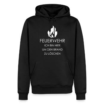 Feuerwehrmann Jugendfeuerwehr - Männer Premium Bio Hoodie - Schwarz - Vorne - Nico (187cm)