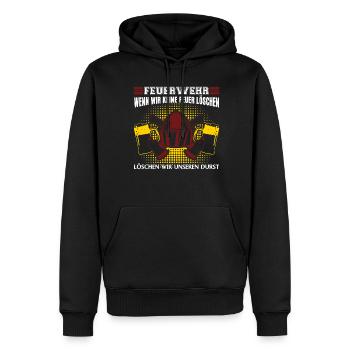 Feuerwehr Bier Jugendfeuerwehr - Männer Premium Bio Hoodie - Schwarz - Vorne - Nico (187cm)