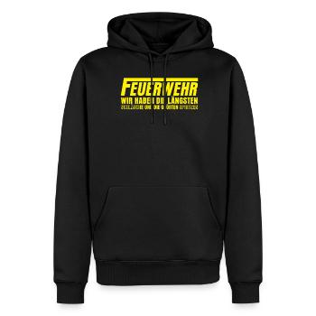 Jugendfeuerwehr Spruch Feuerwehr - Männer Premium Bio Hoodie - Schwarz - Vorne - Nico (187cm)