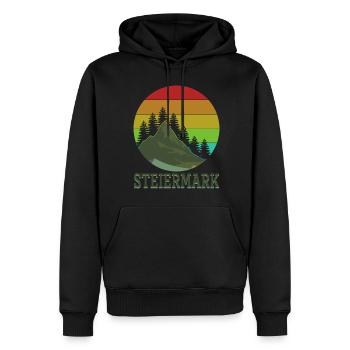 Tourisme Styrie - Sweat à capuche Premium bio Homme - noir - Devant - Nico (187cm)