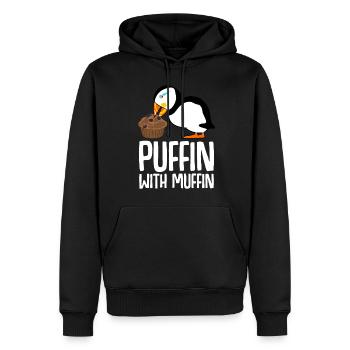 Puffin isst Muffin Papageientaucher - Männer Premium Bio Hoodie - Schwarz - Vorne - Nico (187cm)