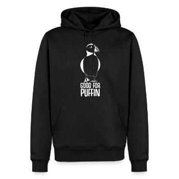 Macareux Dicton macareux macareux - Sweat à capuche Premium bio Homme - noir - Devant - Nico (187cm)