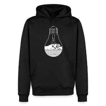 Zugspitze in Glühbirne Bergsteigen - Männer Premium Bio Hoodie - Schwarz - Vorne - Nico (187cm)