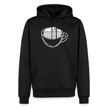 Zugspitze et le café - Sweat à capuche Premium bio Homme - noir - Devant - Nico (187cm)