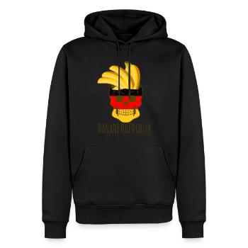 Bananenrepublik Deutschland Bananen - Männer Premium Bio Hoodie - Schwarz - Vorne - Nico (187cm)