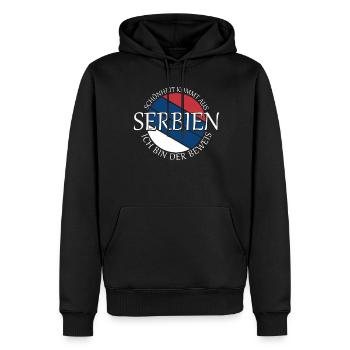 serbische Flagge Serbien Serbe - Männer Premium Bio Hoodie - Schwarz - Vorne - Nico (187cm)