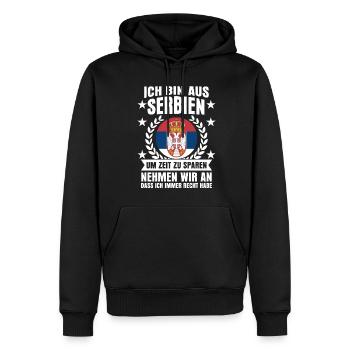 Serbien Spruch serbische Flagge - Männer Premium Bio Hoodie - Schwarz - Vorne - Nico (187cm)