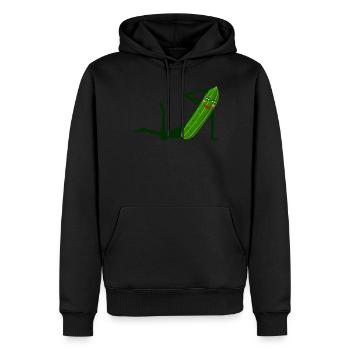 Gurken Fotomodell Model Gurke - Männer Premium Bio Hoodie - Schwarz - Vorne - Nico (187cm)