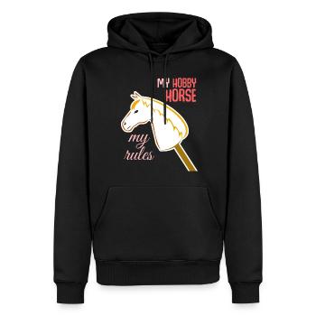 Hobbyhorse Cheval de loisir - Sweat à capuche Premium bio Homme - noir - Devant - Nico (187cm)