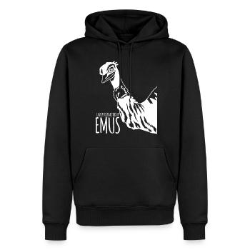 Emu Australia Holidays with Emus - Men’s Premium Organic Hoodie - black - Front - Nico (187cm)
